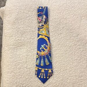 Hermes Blue and Gold Men's Tie
